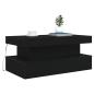 Preview: Couchtisch mit LED-Leuchten Schwarz Eichen-Optik 90x50x40 cm
