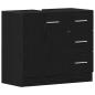 Preview: Waschbeckenunterschrank Schwarz Eichen-Optik 63x30x54 cm