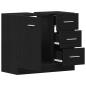 Preview: Waschbeckenunterschrank Schwarz Eichen-Optik 63x30x54 cm
