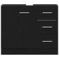 Preview: Waschbeckenunterschrank Schwarz Eichen-Optik 63x30x54 cm