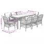 Preview: 9-tlg. Garten-Essgruppe mit Kissen Grau Poly Rattan