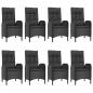 Preview: 9-tlg. Garten-Essgruppe mit Kissen Schwarz Poly Rattan