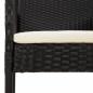Preview: 9-tlg. Garten-Essgruppe mit Kissen Schwarz Poly Rattan