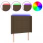 Preview: LED Kopfteil Dunkelbraun 83x16x118/128 cm Stoff