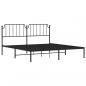 Preview: Bettgestell mit Kopfteil Metall Schwarz 160x200 cm