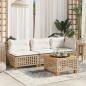 Preview: ARDEBO.de - Gartensofa mit Kissen 3-Sitzer Beige Poly Rattan