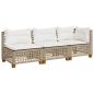 Preview: Gartensofa mit Kissen 3-Sitzer Beige Poly Rattan