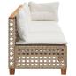 Preview: Gartensofa mit Kissen 3-Sitzer Beige Poly Rattan