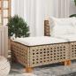 Preview: ARDEBO.de - Gartenhocker mit Kissen Beige 63,5x56x32 cm Poly Rattan