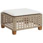 Preview: Gartenhocker mit Kissen Beige 63,5x56x32 cm Poly Rattan