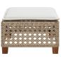 Preview: Gartenhocker mit Kissen Beige 63,5x56x32 cm Poly Rattan
