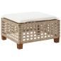 Preview: Gartenhocker mit Kissen Beige 63,5x56x32 cm Poly Rattan