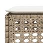 Preview: Gartenhocker mit Kissen Beige 63,5x56x32 cm Poly Rattan