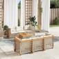 Preview: ARDEBO.de - 7-tlg. Garten-Sofagarnitur mit Kissen Beige Poly Rattan