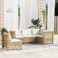 Preview: ARDEBO.de - 5-tlg. Garten-Sofagarnitur mit Kissen Beige Poly Rattan