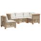Preview: 5-tlg. Garten-Sofagarnitur mit Kissen Beige Poly Rattan