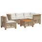 Preview: 6-tlg. Garten-Sofagarnitur mit Kissen Beige Poly Rattan