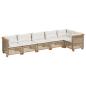 Preview: 6-tlg. Garten-Sofagarnitur mit Kissen Beige Poly Rattan