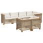 Preview: 7-tlg. Garten-Sofagarnitur mit Kissen Beige Poly Rattan
