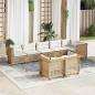 Preview: ARDEBO.de - 8-tlg. Garten-Sofagarnitur mit Kissen Beige Poly Rattan