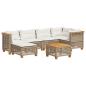 Preview: ARDEBO.de - 7-tlg. Garten-Sofagarnitur mit Kissen Beige Poly Rattan
