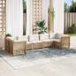 Preview: ARDEBO.de - 7-tlg. Garten-Sofagarnitur mit Kissen Beige Poly Rattan