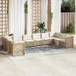 Preview: ARDEBO.de - 10-tlg. Garten-Sofagarnitur mit Kissen Beige Poly Rattan