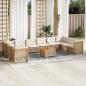 Preview: ARDEBO.de - 11-tlg. Garten-Sofagarnitur mit Kissen Beige Poly Rattan