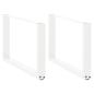 Preview: ARDEBO.de - Couchtischbeine U-Form 2 Stk. Weiß 60x(42-43) cm Stahl