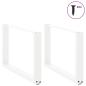 Preview: Couchtischbeine U-Form 2 Stk. Weiß 60x(42-43) cm Stahl
