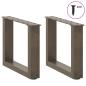 Preview: Couchtischbeine U-Form 2 Stk. Naturstahl 40x(30-31) cm Stahl