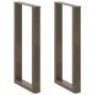 Preview: ARDEBO.de - Couchtischbeine U-Form 2 Stk. Naturstahl 40x(90-91) cm Stahl