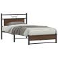 Preview: ARDEBO.de - Bettgestell ohne Matratze Braun Eiche 100x190 cm Holzwerkstoff
