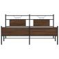 Preview: Metallbett ohne Matratze Braun Eichen-Optik 183x213 cm