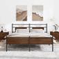 Preview: ARDEBO.de - Metallbett ohne Matratze Braun Eichen-Optik 160x200 cm