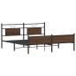 Preview: Metallbett ohne Matratze Braun Eichen-Optik 160x200 cm