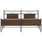 Preview: Metallbett ohne Matratze Braun Eichen-Optik 160x200 cm