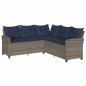 Preview: 6-tlg. Garten-Sofagarnitur mit Kissen L-Form Grau Poly Rattan