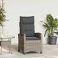 Preview: ARDEBO.de - Gartensessel mit Beistelltisch Verstellbar Grau Poly Rattan