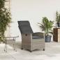 Preview: Gartensessel mit Beistelltisch Verstellbar Grau Poly Rattan