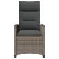 Preview: Gartensessel mit Beistelltisch Verstellbar Grau Poly Rattan