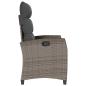 Preview: Gartensessel mit Beistelltisch Verstellbar Grau Poly Rattan