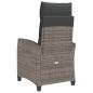Preview: Gartensessel mit Beistelltisch Verstellbar Grau Poly Rattan