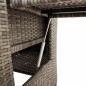 Preview: Gartensessel mit Beistelltisch Verstellbar Grau Poly Rattan