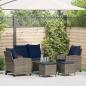 Preview: ARDEBO.de - 6-tlg. Garten-Sofagarnitur mit Kissen Grau Poly Rattan