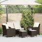 Preview: ARDEBO.de - 6-tlg. Garten-Sofagarnitur mit Kissen Braun Poly Rattan