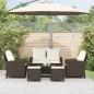Preview: 6-tlg. Garten-Sofagarnitur mit Kissen Braun Poly Rattan