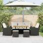 Preview: 6-tlg. Garten-Sofagarnitur mit Kissen Schwarz Poly Rattan