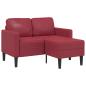 Preview: ARDEBO.de - 2-Sitzer-Sofa mit Chaiselongue L-Form Weinrot 125 cm Kunstleder