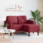 Preview: 2-Sitzer-Sofa mit Chaiselongue L-Form Weinrot 125 cm Kunstleder